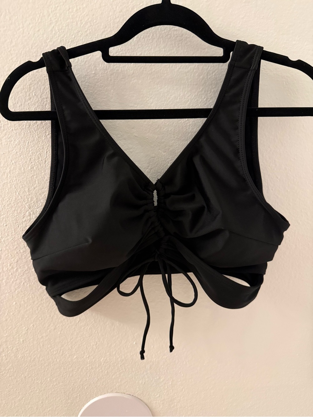 Black Women's Ruched swim top